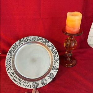 Wilton Armetale Reggae Design Round Tray or Platter